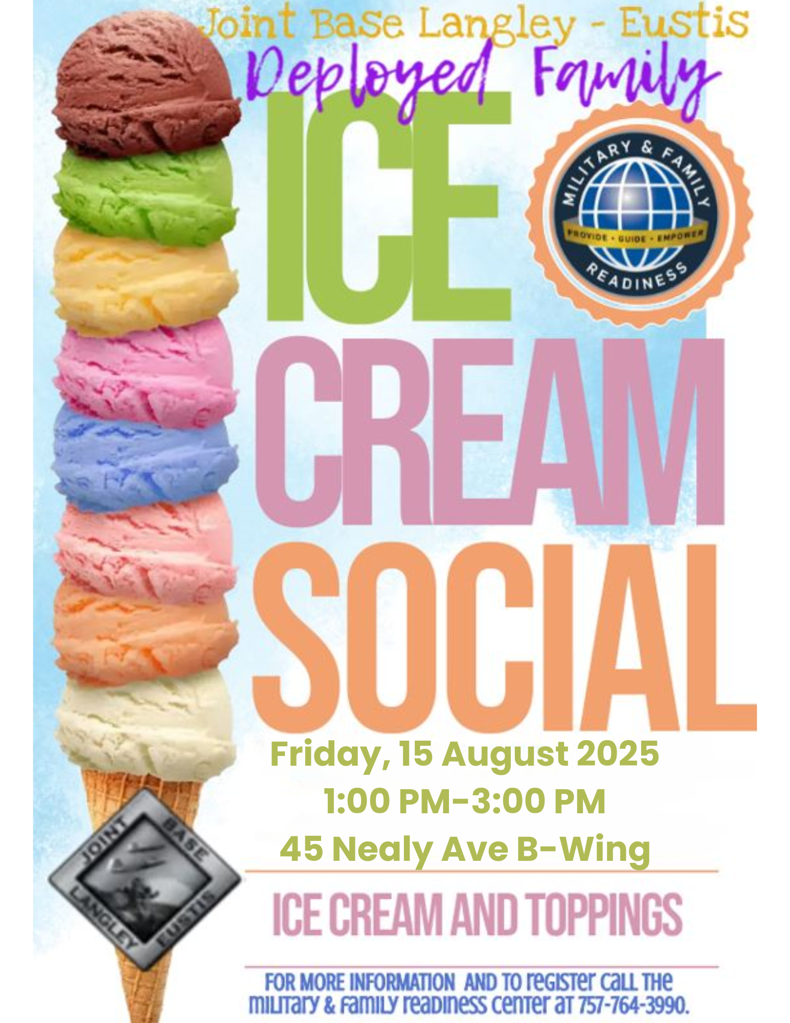 M&FRC Deployed Families Ice Cream Social Flyer